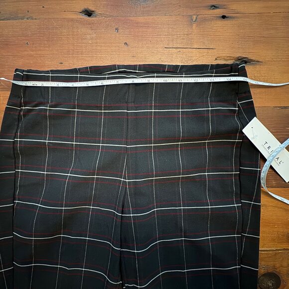 TRIBAL FIA PRINTED TROUSER BLACK WINDOW PANE PLAID; SZ 8; NWT - Picture 3 of 7